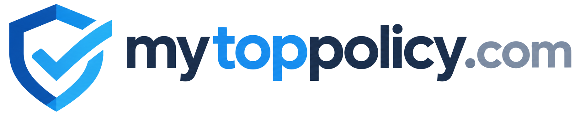 Modern Shield Check Logo with mytoppolicy.com